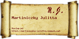 Martiniczky Julitta névjegykártya